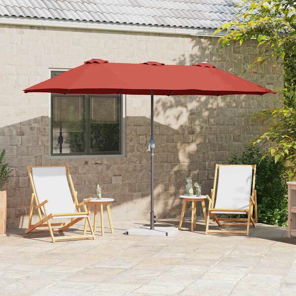 vidaXL Garten-Sonnenschirm Terrakotta 370 x 197 x 239 cm