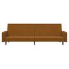 vidaXL Schlafsofa 2-Sitzer mit Fu&szlig;hocker Braun Samt