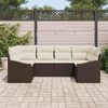 vidaXL Gartensofa-set mit Speicher 6 pcs Braun und Creme Poly-Rattan