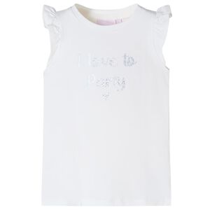 vidaXL Kinder-T-Shirt mit R&uuml;schen&auml;rmeln Wei&szlig; 104