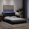 vidaXL Bettgestell mit LED ohne Matratze "Hvar" Schwarz 120x200 cm Stoff