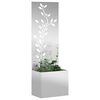vidaXL Garten Sichtschutz-Leinwand Floral Silber 50 x 32 x 150 cm