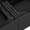 vidaXL Garten-Sofa-Set mit Kissen 6 pcs Schwarz Poly Rattan