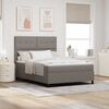 vidaXL Boxspringbett mit Matratze mit LED Taupe 140 x 200 cm Stoff