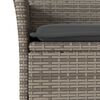 vidaXL 3-tlg. Bistro-Set mit Kissen Grau Poly Rattan & Akazienholz