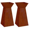 vidaXL S&auml;ulen Pflanzer 2 pcs Silber 35 x 35 x 73 cm