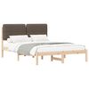 vidaXL Bettgestell mit gepolstertem Kopfteil Taupe 140 x 200 cm
