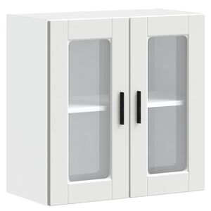 vidaXL K&uuml;chen-H&auml;ngeschrank mit Glast&uuml;r Porto Wei&szlig;