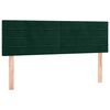 vidaXL LED Kopfteil Dunkelgr&uuml;n 144x5x78/88 cm Samt