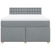 vidaXL Boxspringbett mit Matratze Hellgrau 140x200 cm Stoff