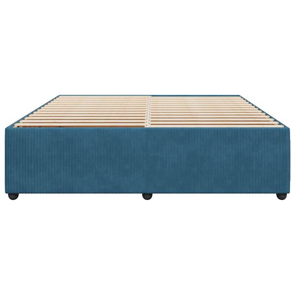 vidaXL Bettgestell Blau 200x200 cm Samt
