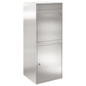 vidaXL Paketdrop-Box mit Speicher Silber 41 x 38 x 103 cm Edelstahl