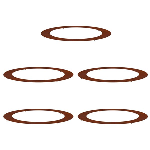 vidaXL geeignet f&uuml;r flache Baumringe 5 pcs Braun &Oslash;90 / 120 cm