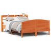 vidaXL Massivholzbett ohne Matratze Wachsbraun 120x200 cm Kiefernholz