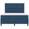 vidaXL Boxspringbett mit Matratze mit Kopfteil Blau 140 x 190 cm Stoff