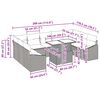 vidaXL Garten-Sofa-Set mit Kissen mit Kissen 10 pcs Schwarz und Creme