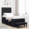vidaXL Boxspringbett mit Matratze Schwarz 100 x 200 cm Stoff