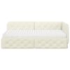 vidaXL Eckbettgestell mit Matratze mit Kopfteil Creme 90 x 190 cm Samt