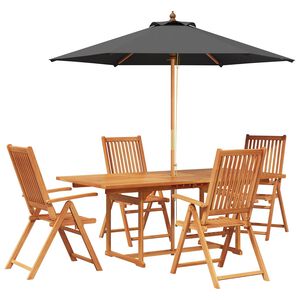 vidaXL Essgruppe f&uuml;r drau&szlig;en mit Sonnenschirm 6 stk. 4-Sitzer