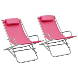 vidaXL Schaukelst&uuml;hle 2 Stk. Stahl Rosa