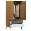 vidaXL Kleiderschrank MOLDE Braun 90x55x175 cm Massivholz Kiefer