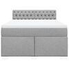 vidaXL Boxspringbett mit Matratze Hellgrau 140x200 cm Stoff