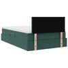 vidaXL Bett mit Stauraum und LED mit LED Dunkelgr&uuml;n 120 x 200 cm Samt