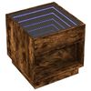 vidaXL Nachttisch mit Infinity-LED R&auml;uchereiche 50x50x50 cm
