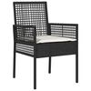 vidaXL Garten Essgruppe 5 pcs Schwarz Poly-Rattan