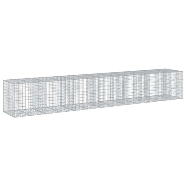 vidaXL Gabione mit Deckel 650x100x100 cm Verzinktes Eisen