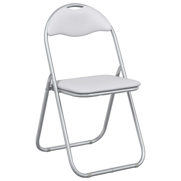 vidaXL Klappstuhl 2 pcs Wei&szlig; und Grau 48 x 43,5 x 81 cm Kunstleder