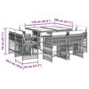 vidaXL 9-tlg. Garten-Essgruppe mit Kissen Grau Poly Rattan
