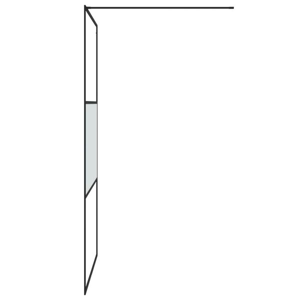 vidaXL Duschwand f&uuml;r Begehbare Dusche Schwarz 115x195 cm Halbmatt ESG
