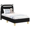 vidaXL Kinderbettgestell mit Kopfteil Schwarz 70 x 140 cm Stoff