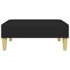 vidaXL Schlafsofa 2-Sitzer mit Kissen und Fu&szlig;hocker Schwarz Stoff