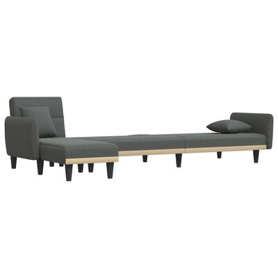 vidaXL Schlafsofa in L-Form Dunkelgrau 275x140x70 cm Stoff