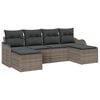 vidaXL Gartensofa-set 6 stk. Grau Poly-Rattan