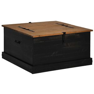 vidaXL Truhe HALDEN Schwarz 91x91x47 cm Massivholz Kiefer