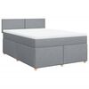 vidaXL Boxspringbett mit Matratze Hellgrau 140x190 cm Stoff