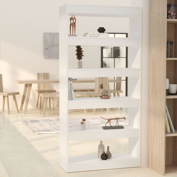 vidaXL B&uuml;cherregal/Raumteiler Wei&szlig; 80x30x166 cm Holzwerkstoff
