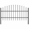 vidaXL Gartenzaun Woerden mit Speerspitze Stahl 170 x 100 cm Schwarz