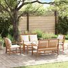 vidaXL Garten-Sofa-Set Natur Teak-Massivholz