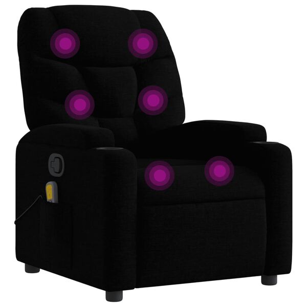 vidaXL Massage-Relaxsessel, schwarzer Stoff