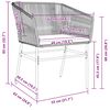 vidaXL Garten Essgruppe 5 pcs Grau Pulverbeschichteter Stahl