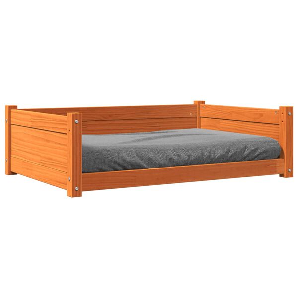 vidaXL Hundebett Wachsbraun 95,5x65,5x28 cm Massivholz Kiefer