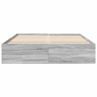 vidaXL Bettgestell Grau Sonoma 160x200 cm Holzwerkstoff