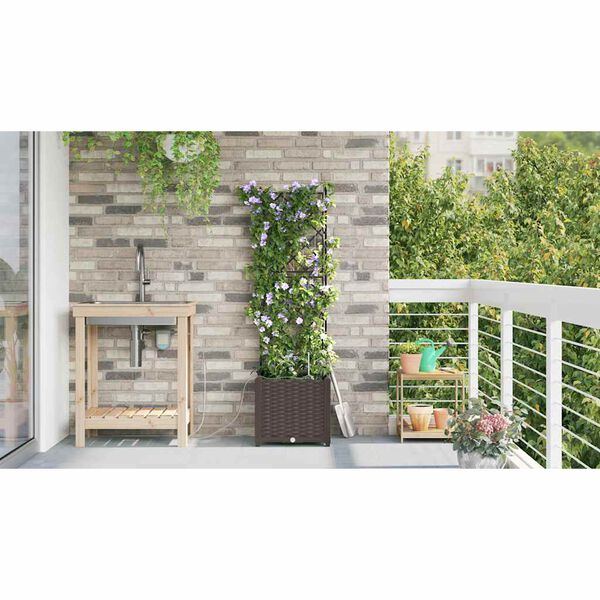 vidaXL Garten-Pflanzgef&auml;&szlig; Braun 40 x 40 x 142 cm Stahl