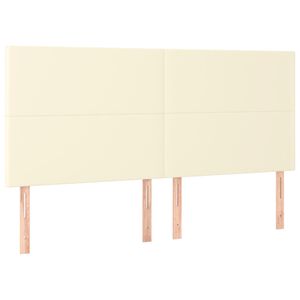 vidaXL Kopfteil Creme 160x5x118/128 cm Kunstleder