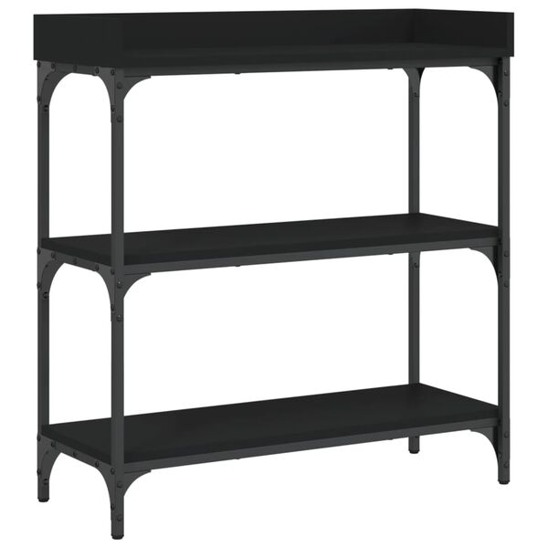 vidaXL Konsolentisch mit Ablagen Schwarz 75x30x80 cm