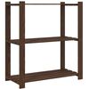 vidaXL Lagerregal mit 3 B&ouml;den Braun 80x38x90 cm Massivholz Kiefer